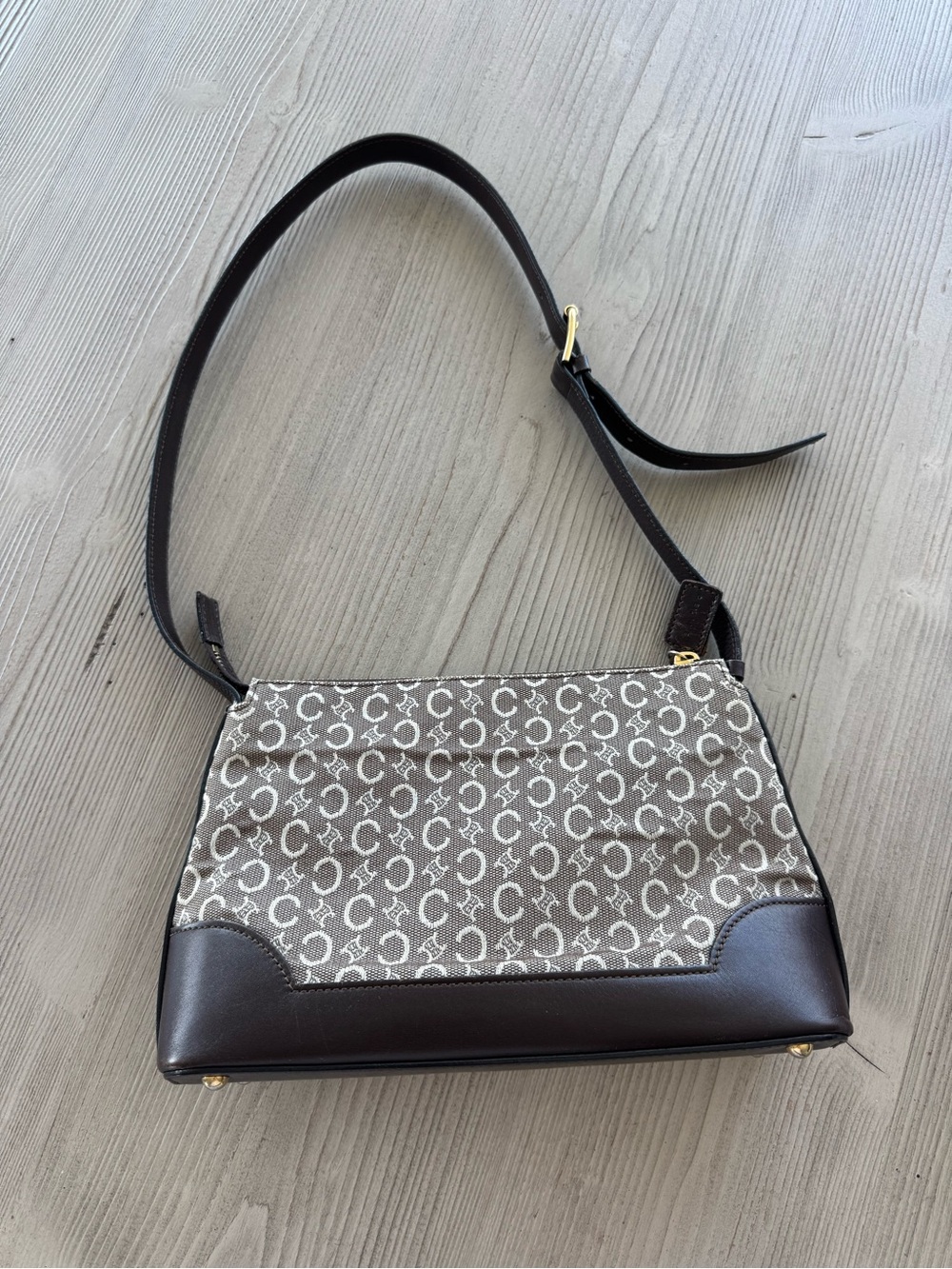 Celine 20th Century C Macadam Canvas Shoulder Bag